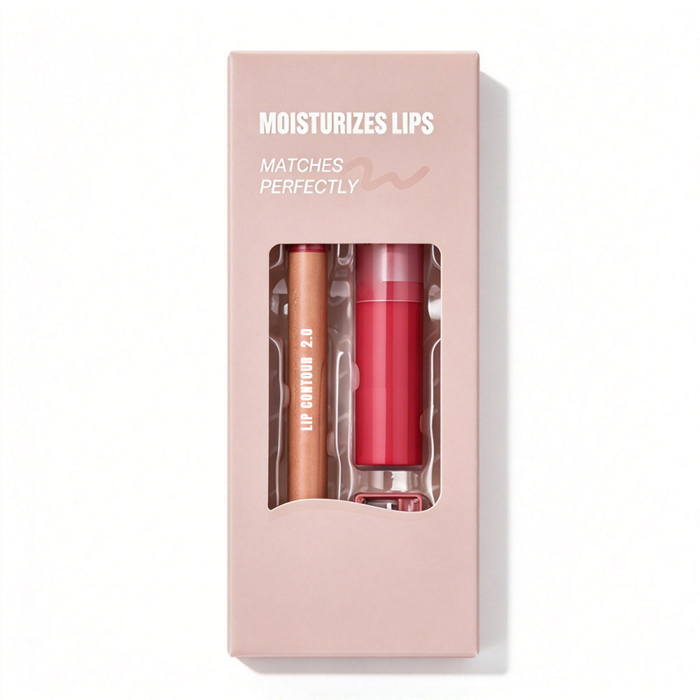 Lip Liner and Lipstick Set (Matte & Glossy Finishes)