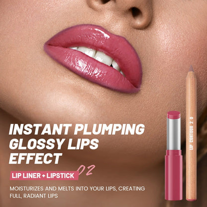Lip Liner and Lipstick Set (Matte & Glossy Finishes)