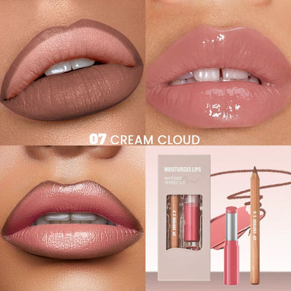 Lip Liner and Lipstick Set (Matte & Glossy Finishes)