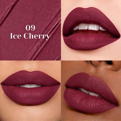Nude-toned lip mud: 10-shade matte lip glaze—long-lasting, non-transfer, and smudge-proof.
