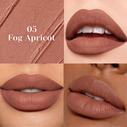 Nude-toned lip mud: 10-shade matte lip glaze—long-lasting, non-transfer, and smudge-proof.