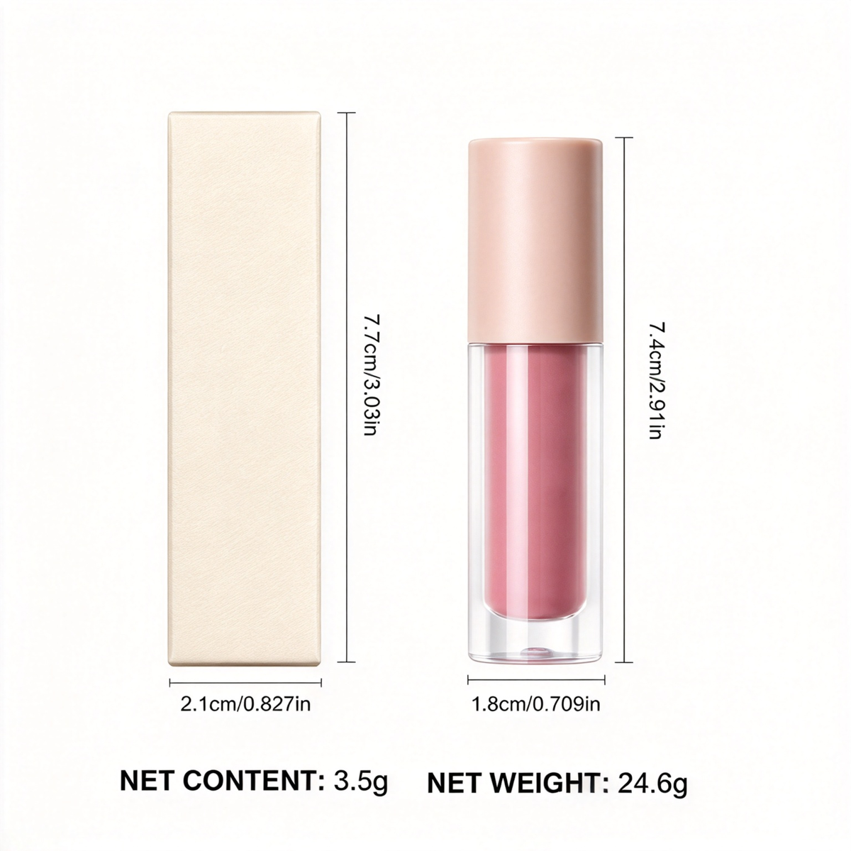 Nude-toned lip mud: 10-shade matte lip glaze—long-lasting, non-transfer, and smudge-proof.