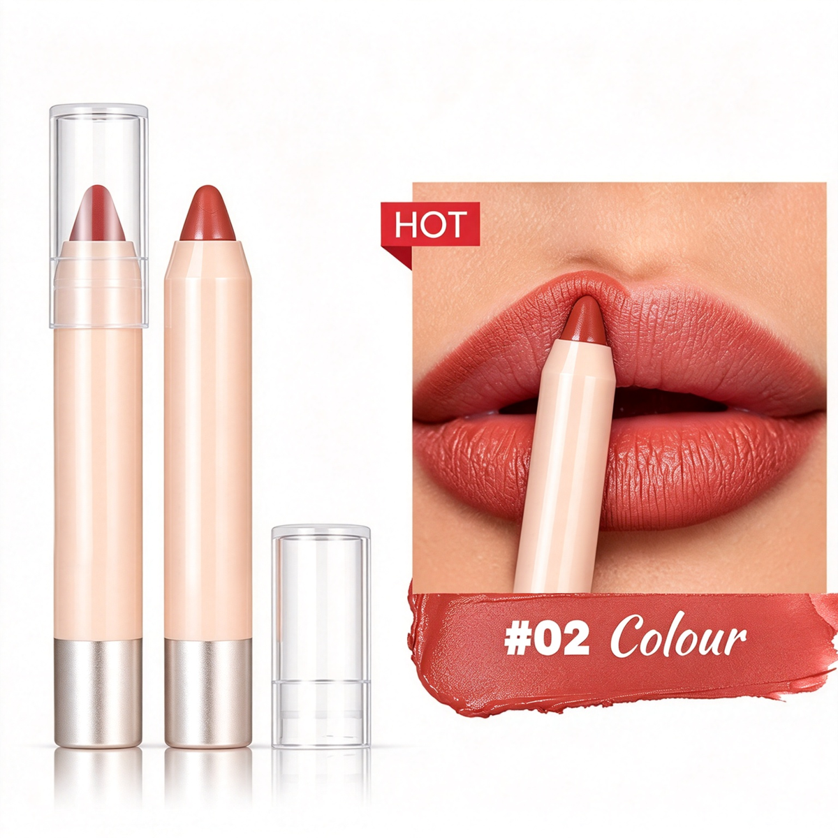 Matte Lipstick Pencil – Waterproof, Non-Transfer Lip Liner & Lip Color Pencil