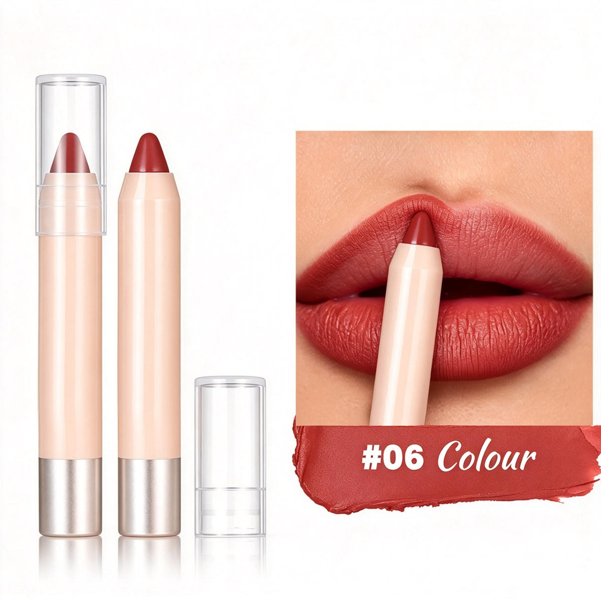 Matte Lipstick Pencil – Waterproof, Non-Transfer Lip Liner & Lip Color Pencil
