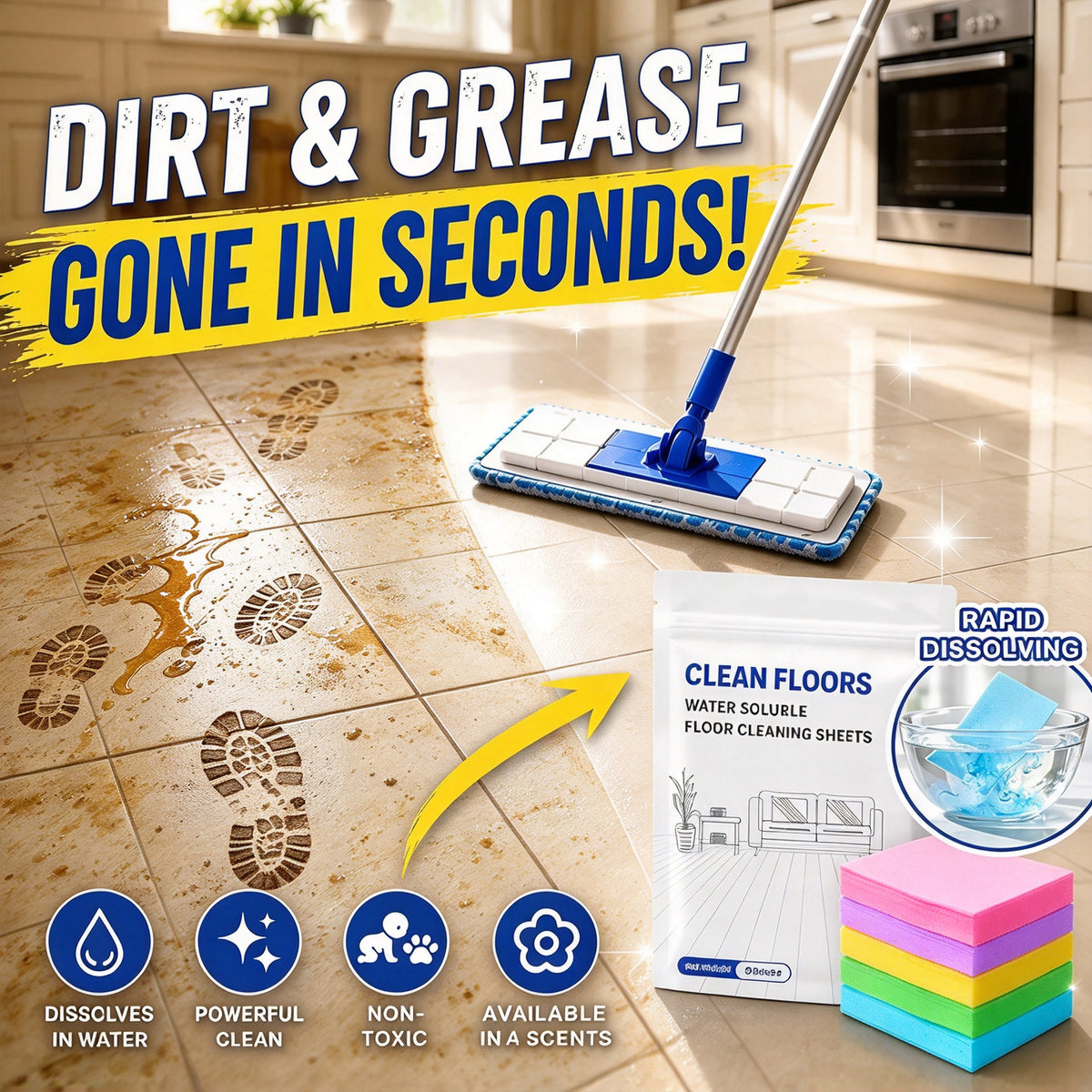 ✨ Multi-Floor Cleaning Sheets (Clean / Polish / Brighten / Scent)