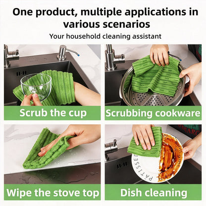 Tear-Off Microfiber Cleaning Cloth Roll, Lint-Free Highly Absorbent Disposable Reusable Kitchen Rags for Grease, Spills & Household Daily Cleaning