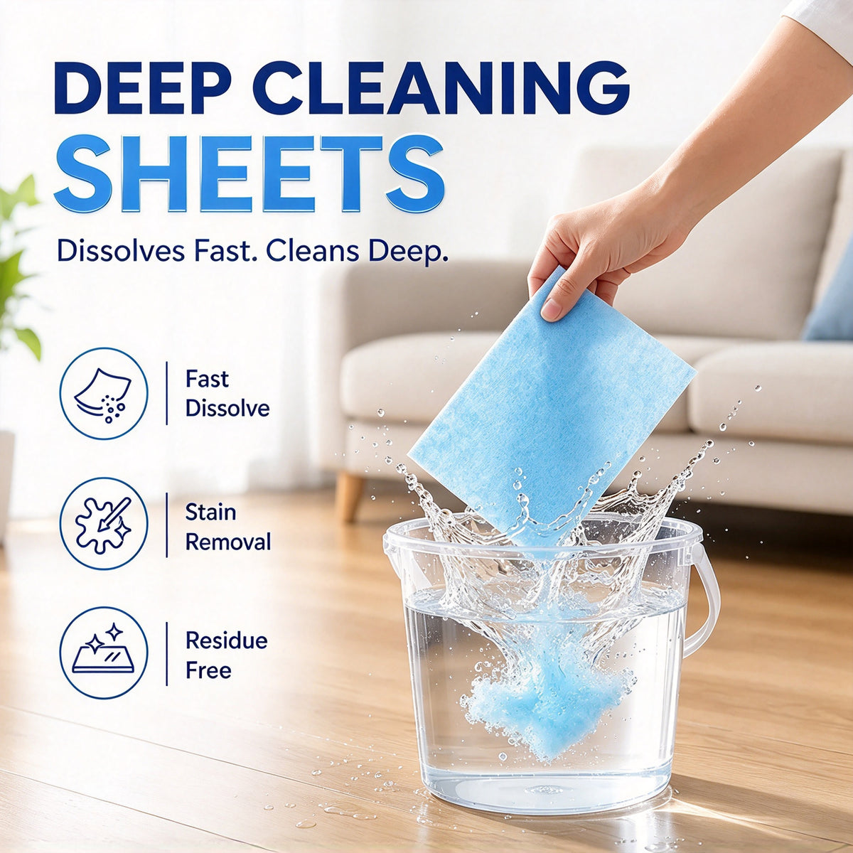 ✨ Multi-Floor Cleaning Sheets (Clean / Polish / Brighten / Scent)